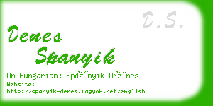 denes spanyik business card